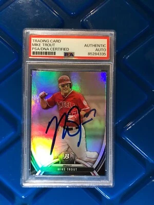 Mike Trout Autographed PSA Authenticated 2013 Bowman Platinum Trading Card, RARE - Image 1 of 2