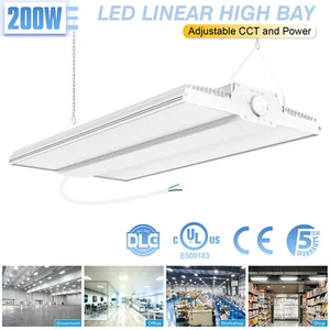 Adjustable 200W LED Linear High Bay Shop Light Commercial Factory Fixture DLC/UL - Picture 1 of 12