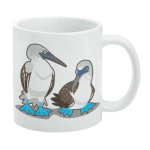 Par de tazas blancas de piqueros con patas azules - Imagen 1 de 4