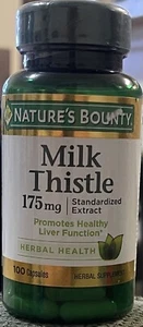 Nature’s Bounty Milk Thistle 175 mg 100 capsules ex 7/25 FREE FAST SHIPPING - Picture 1 of 6