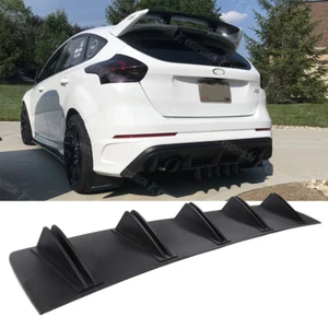 For Ford Focus RS ST Rear Diffuser 10 Shark Fins Bumper Lip Splitter Spoiler Lip - Picture 1 of 16