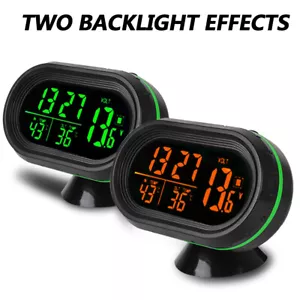 3 IN 1 Thermometer Clock Voltmeter Car LCD Digital Display Clock Freeze Alert - Picture 1 of 9