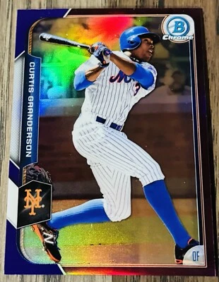 2015 Bowman Chrome Purple Refractors #82 Curtis Granderson /250 - Image 1 of 2