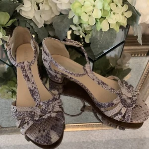 Women's Faux Snakeskin Sandals - Made In Spain -Size EUR 39/US 8.5 - Picture 1 of 5