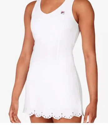 NWT 2 PC Fila Dress Essentials Lasercut Womens White Tennis Dress + Shorts Scuba - Image 1 of 4