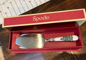 New Spode Christmas Tree Cake Knife Server Stainless Steel Blade, NIB - Picture 1 of 5