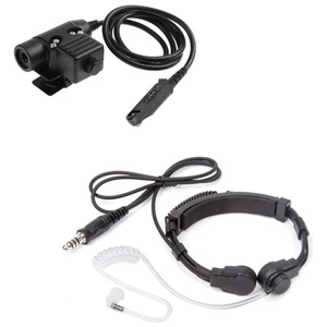 Walkie Talkie Microphone Neck Throat Headset + U94 PTT For Baofeng UV-9R Plus - Photo 1/9