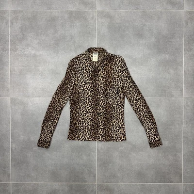 Camisa Blusa Camisa Vintage Dolce & Gabbana Jeans Mujer Lana Botón Estampado Leopardo Talla L Foto 1 de 4