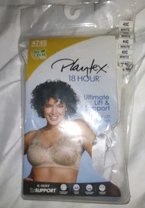 Playtex 18 Hour Bra Wirefree Style 4745 White Size 40C NEW - Picture 1 of 3