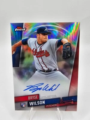 2019 Topps Finest Bryse Wilson Rookie Auto RC Atlanta Braves AU - Image 1 of 2