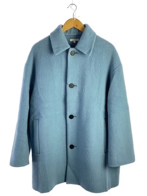 Medio abrigo UNITED ARROWS Balmain 1 mezcla de lana mohair azul liso 7925-299-0282 Foto 1 de 4