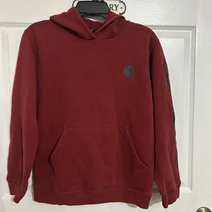 Carhartt Kids Youth Pullover Hoodie Maroon/Red Size Large 14/16 - Picture 1 of 5