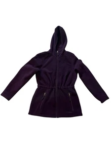 LL Bean Jacket Womens XS Petite Purple Full Zip Fleece Outdoors Polartec Hooded - Picture 1 of 8
