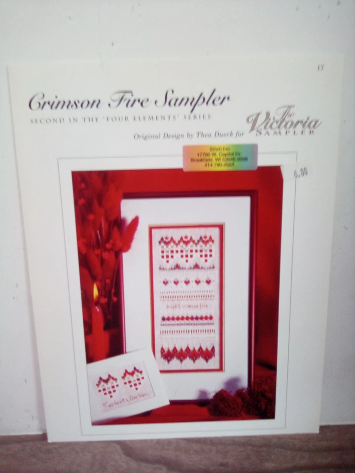 Victoria Sampler CRIMSON FIRE SAMPLER Thea Dueck Cross Stitch Pattern 1998 - Image 1 of 1