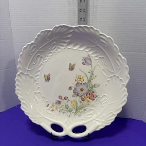 Piatto vintage in ceramica botanico con farfalla servizio piatto 12” Giappone - Foto 1 di 10