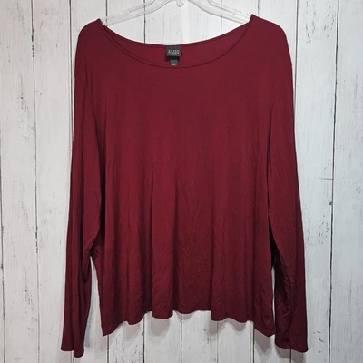 Camisa Jersey Para Mujer Eileen Fisher Granate Manga Larga Seda Ligera Talla 3X Foto 1 de 4