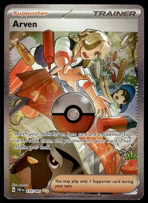 Pokemon TCG SV: Paldean Fates #235/091 Arven NM - Image 1 of 2