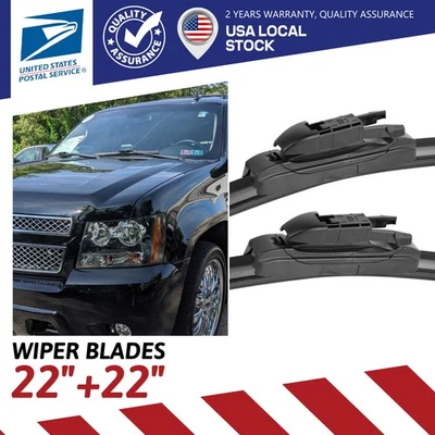 22"&22" Front Windshield Wiper Blades Fit For Chevrolet Silverado 2500 HD 01-20 - Imagem 1 de 4