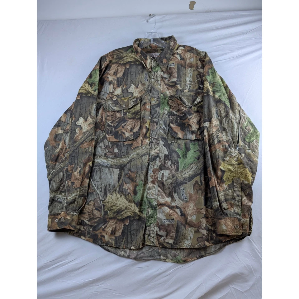 Wrangler Rugged Wear Mens 2X Advantage Timber Camo Long Sleeve Button Down Shirt - Image 1 of 4