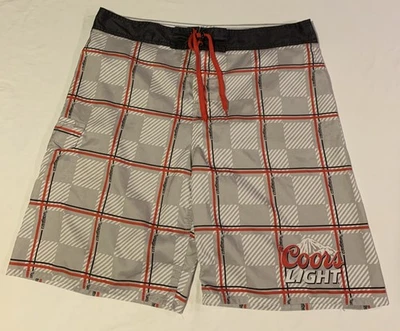 Bermuda de praia COORS LIGHT Beer Board masculina 36 baús de banho férias - Imagem 1 de 4