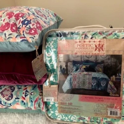 Edredón Tracy Porter Poetic Wanderlust Difícil de Encontrar Florabella Boho Queen, 3 almohadas cuadradas Foto 1 de 4