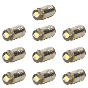 10PCS  Bright White LED Screw Bulb E5 E5.5 12V-14V HO/TT/N Scale - Picture 1 of 6