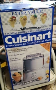 Cuisinart CIM-20 Frozen Yogurt Ice Cream, And Sorbet Maker Ice Cream Maker Bonus - Picture 1 of 12