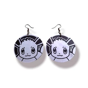 Eevee Pokemon Coin Dangle Earrings Geek Nerd Jewelry - Picture 1 of 4