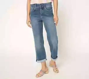 NYDJ High Rise Bailey Rlaxed Straight Crop Jean-Asturia Shore-Plus 20W A684782 - Picture 1 of 4
