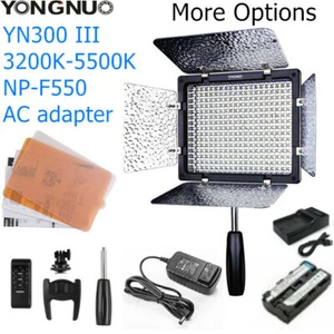 YONGNUO YN300III YN300 III Led video Light 5600K/3200K-5500K+Battery AC Adapter  - Picture 1 of 16