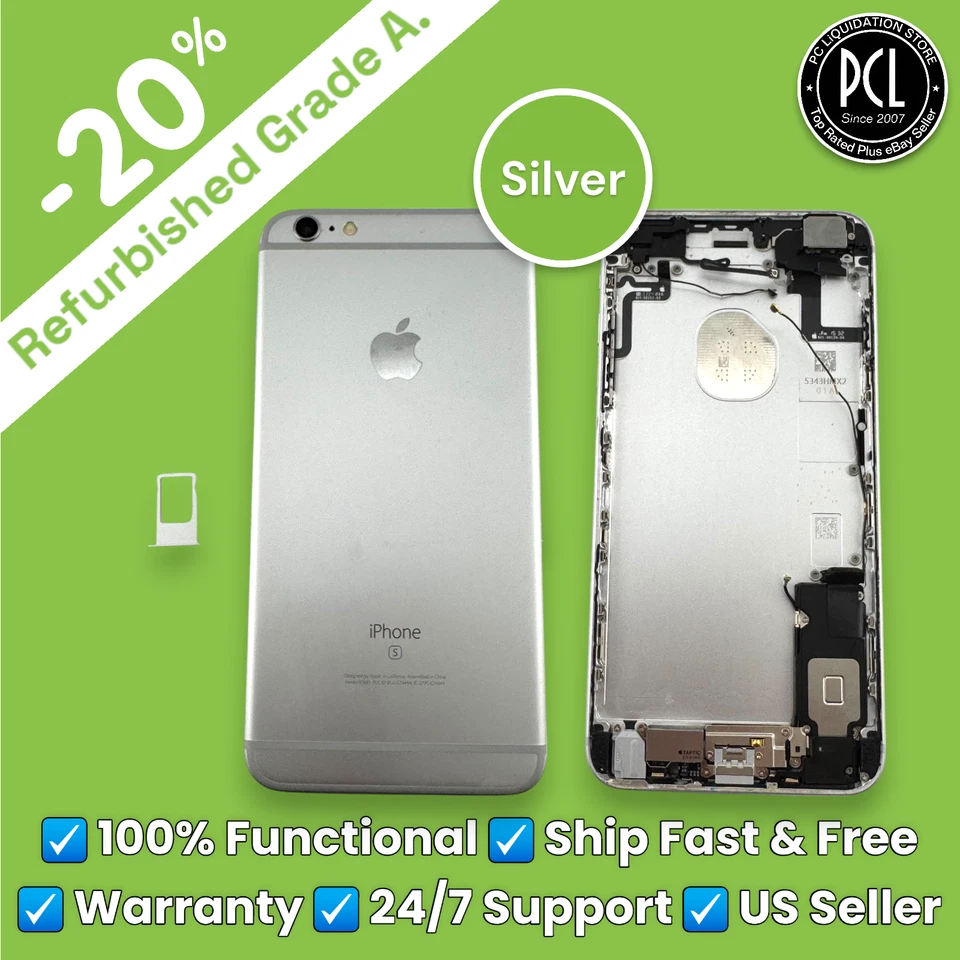 ✅ Carcasa Carcasa Trasera Marco Original iPhone 6s Plus A1634・Plateado ✅ Foto 1 de 3