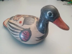 Vintage Mexico Pottery Tonala Artist Signed Large Duck RARE - Picture 1 of 3