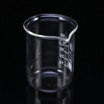 50 ML Glass Beaker Graduated Cylinder Small Measuring Cup Flask - Image 1 of 4