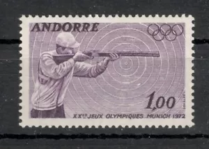 ANDORRA - FRANCE -MNH STAMP-Mi.No. 241 - SUMMER OLYMPICS, SHOOTING - 1972. - Picture 1 of 2