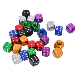 7 Color Metal Dice Wheel Valve Stem Tire Cap Trims For Car/Bike/Truck Dust Cover - Picture 1 of 15