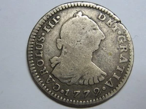 1772 MEXICO 1 REAL CHARLES III SPANISH COLONIAL SILVER SPAIN - Picture 1 of 2
