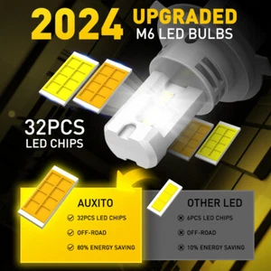 AUXITO 30000LM 9003 H4 LED Headlight High Low Beam Dual Color Yellow&White 2PCS - Picture 1 of 11