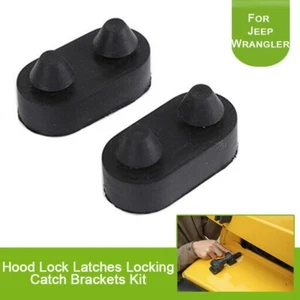 1997-2006 Locking Catch Brackets Accessories Black For Jeep Wrangler TJ Hood - Picture 1 of 11