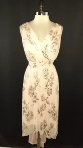 NEW JESSICA HOWARD Size 16 Maxi Dress Pink Silver Shimmery Sleeveless High Low - Picture 1 of 6
