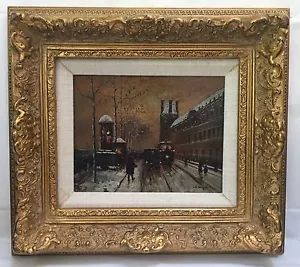 Albert MUNGHARD City Trolley ORIG Signed Oil Painting, Gesso Frame (RF-FR15) - Foto 1 di 12