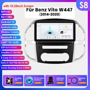 8+128G For Mercedes Vito W447 2014-2021 Android 12 CarPlay Car GPS Radio BT5.0 - Picture 1 of 24