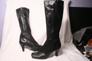 Liz Claiborne Flex Black Man-made material Knee High Boot Women Size 9.5 M - Picture 1 of 5
