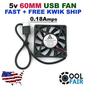 5v 60mm USB Cooling Fan DC 60x60x10mm 6010 Cooler Case Gdstime - Picture 1 of 5