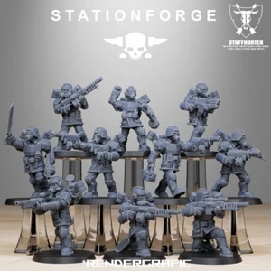 GrimGuard Aero Troops (10) - StationForge - Scifi Wargaming Grimdark Imperial - Picture 1 of 8