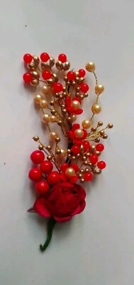 Accesorios para el cabello Gajra Boarch flores artificiales y perla pinza para el cabello Foto 1 de 3