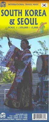  Mapa de Corea del Sur, con mapa detallado del centro de la ciudad de Seúl, por ITMB Foto 1 de 2