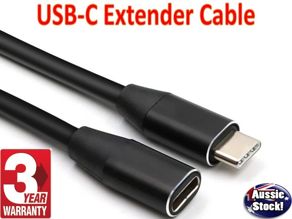 USB 3.1 Type-c Extension Charging Cable USB-C Male to Female Cord Lead 1M / 20CM - Image 1 of 1