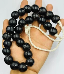 Antique Ancient near eastern old black glass beads necklace from Afghanistan - Picture 1 of 5