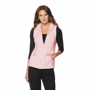RHONDA SHEAR Size XL Marshmallow Zip Front Vest PINK - Picture 1 of 3