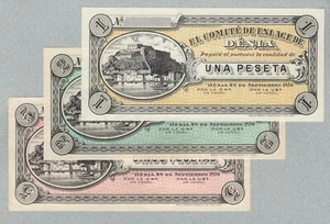 Spain - Denia 1, 2 & 5 pesetas 1936, (90) UNC - Picture 1 of 2